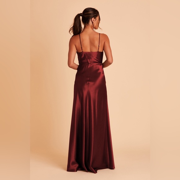 Buddy Grey Lisa Dress in Shiny Satin Cabernet - Picture 2 of 8